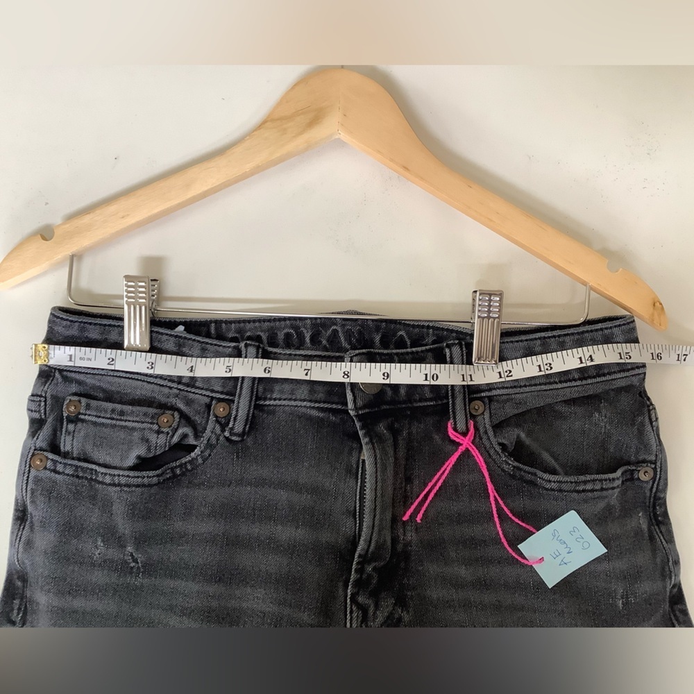 American Eagle AirFlex+ Slim Patchwork Jeans Black Faded 30x32 - Picture 6 of 8